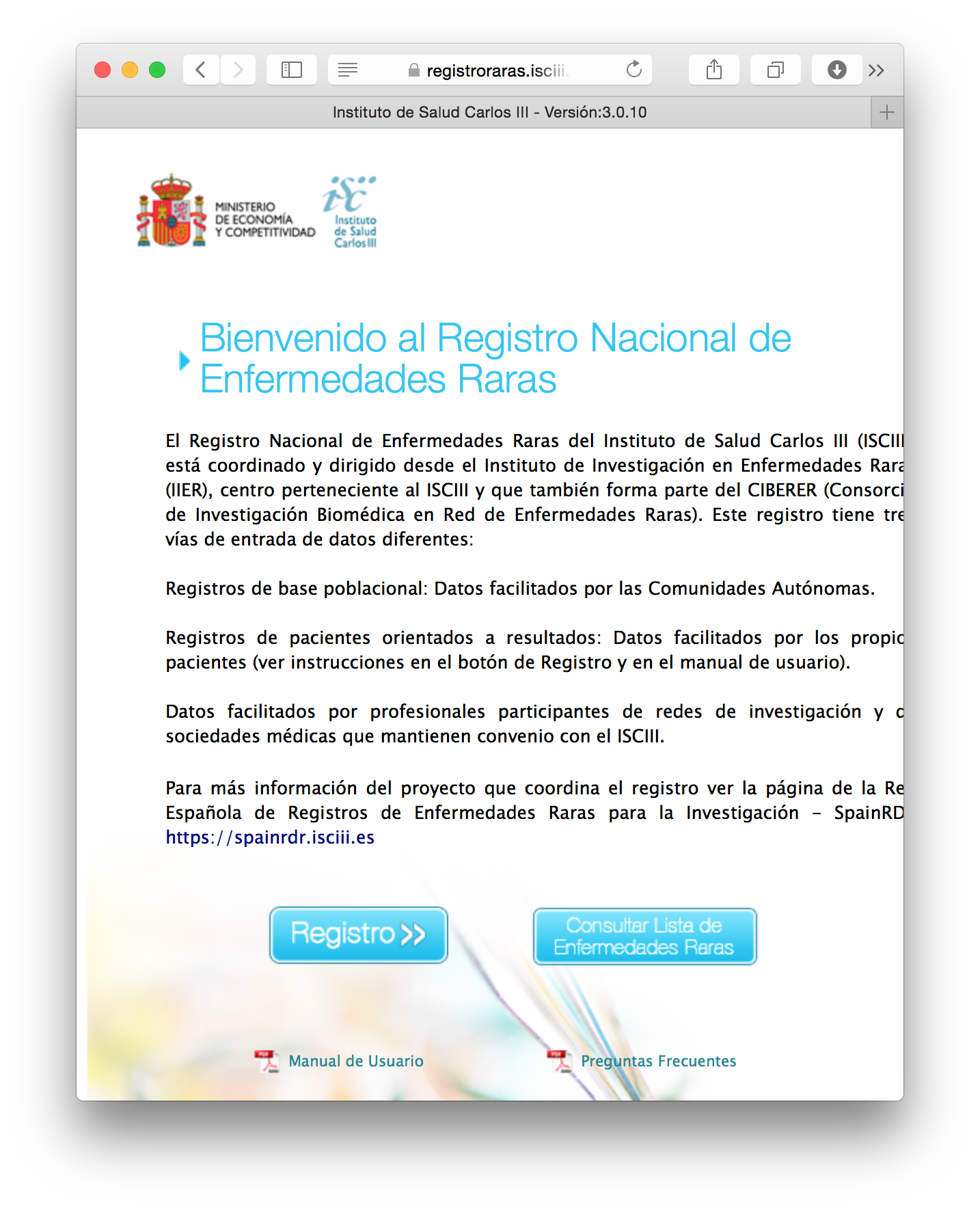 Registro Nacional de Enfermedades Raras